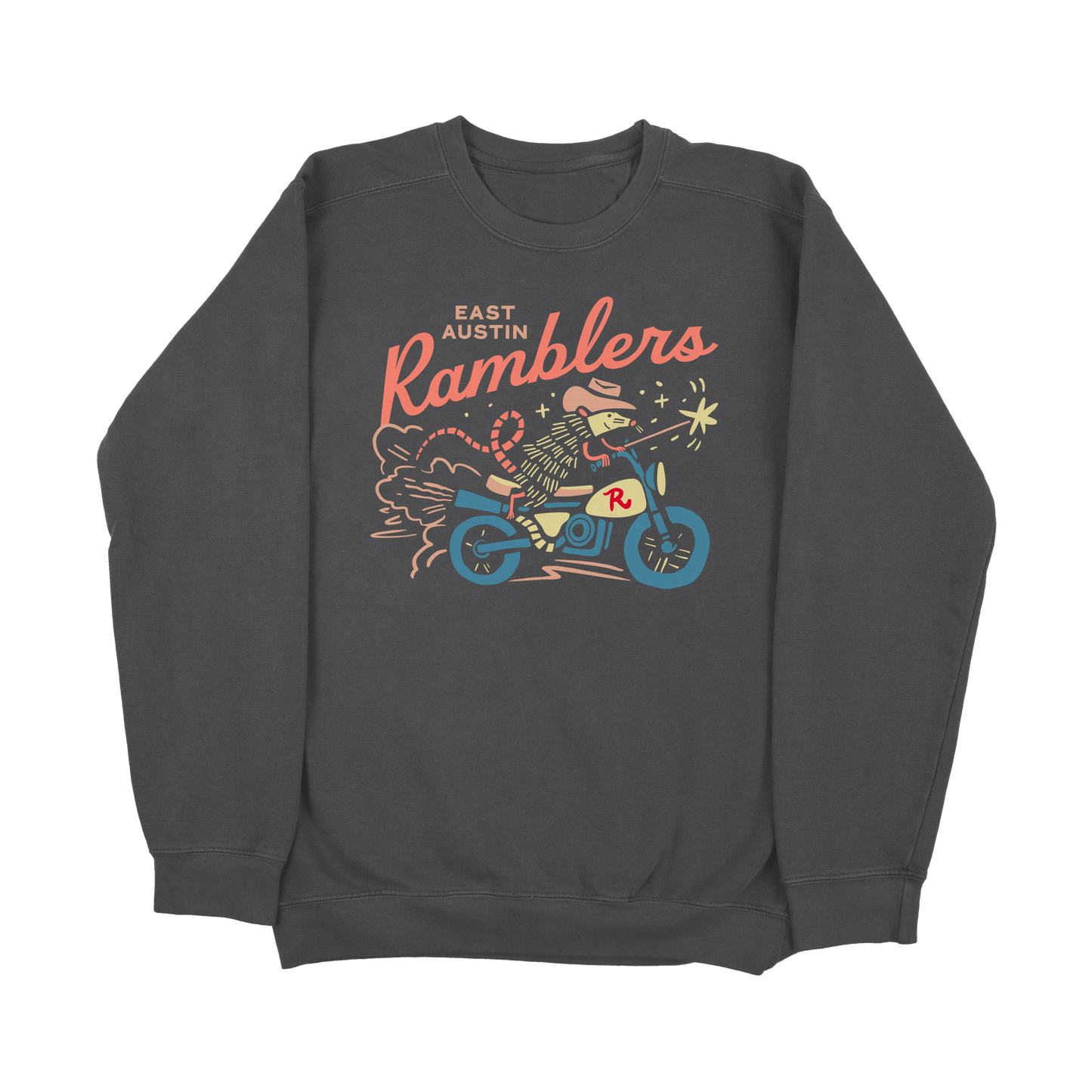 Opossum Motorcycle Crew Neck - East Austin Ramblers Apparel